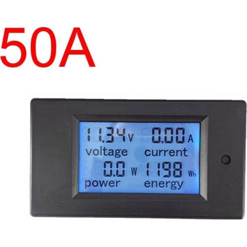 0 to 50A DC LCD display DC multifunction meter Wh , kWh ,ampere ,voltage,power,Energy meter, DC multifunction panel meter