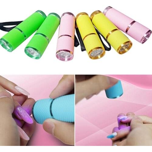 Portable Mini 9 LED Purple Light Nail Dryer Curing Lamp Flashlight Torch for UV Gel Nail Polish Art Light Lamp Machine