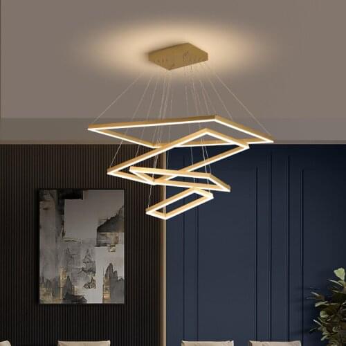 Rectangular aluminum lamp body acrylic lampshade LED chandelier Home & Commercial Lighting