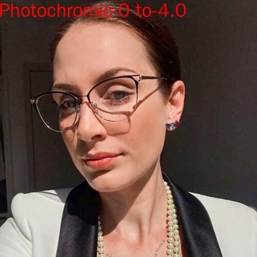 Prescription Photochromic Glasses Myopia Diopter SPH -1 -2.0 -2.5 -3.0 -4.0 To Women Men Alloy Frame Nearsighted Sunglasses NX
