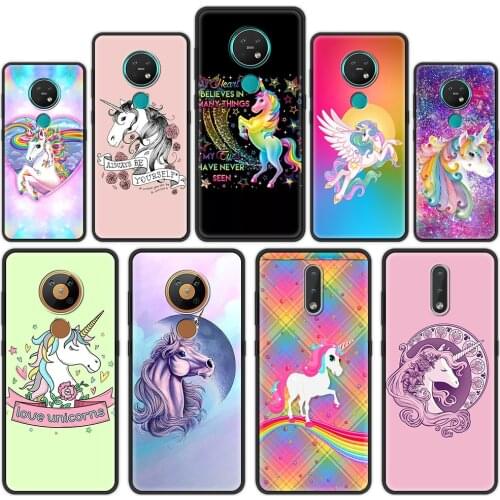Luxury Shell for Nokia 7.2 5.3 2.2 2.3 3.2 4.2 2.4 3.4 1.4 5.4 C10 C20 G10 G20 X10 X20 Soft Phone Case Rainbow Unicorn
