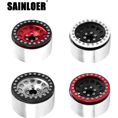 SAINLOER 4PCS Metal 2.2 Beadlock Wheel Rim 12-Spoke Wheel Hub for 1:10 RC Crawler Axial SCX10 II 90046 AXI03007 TRX-4 Tamiya MST