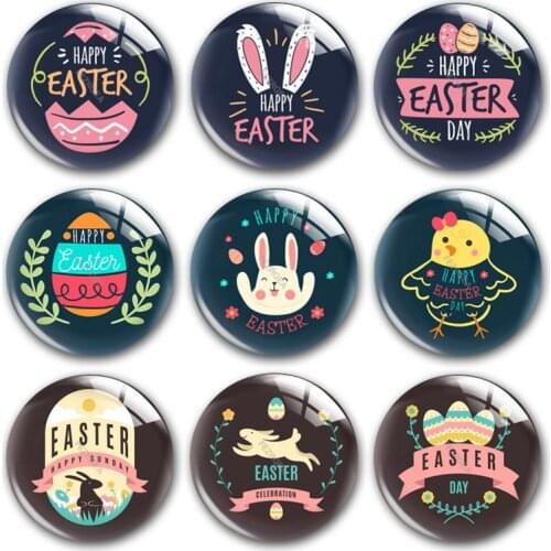 Happy Easter glass cabochon,Jesus Easter Egg Easter Bunny Egg hunt Round photo glass cabochon demo flat back Making findings