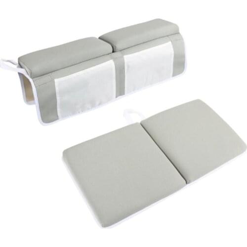 Foldable Baby Bathroom Mat Portable Adjustable Anti-slip Bathtub Kneeler Mat with Storage Sucker Pocket PE Cotton Bath Cushion