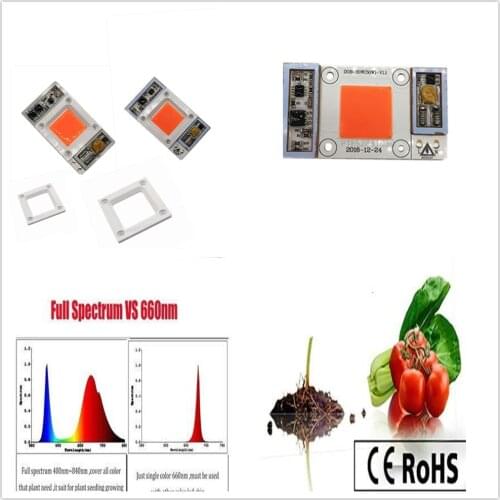 10PCS Power LED Chip 50W Full Spectrum 400-840nm AC 220V/110V No Need Driver Light Bead DIY Watt Grow Light For Plant Flower