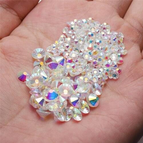 High Quality Better Crystal AB/Crystal Clear Super Bright Glass Strass Iron On Hotfix Rhinestones For Fabric garment/Nail Art