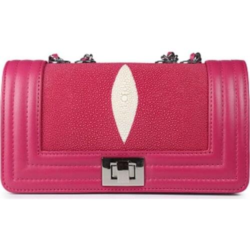 Yuanhui Thailand Pearl fish skin Female bag women chain bag flap female Single shoulder bag Inclined shoulder bag