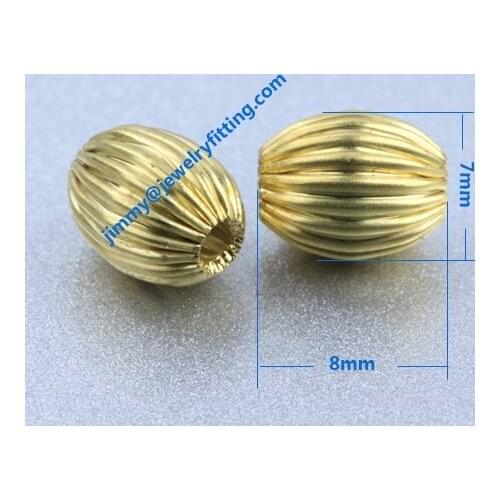 Jewelry findings size7*8 mm fashion jewelry corrugated brass beads DIY beads