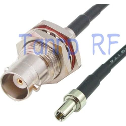 10pcs 6in BNC female with 4 nut bulkhead to TS9 male plug RF connector adapter 15CM Pigtail coaxial jumper cable RG174 extension