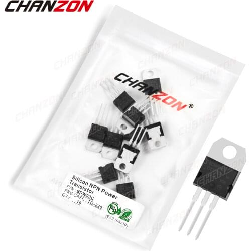 10Pcs BDW93C TO-220 Darlington Transistor Bipolar Junction BJT Silicon Triode Tube Fets DIP 12A 100V Integrated Circuits