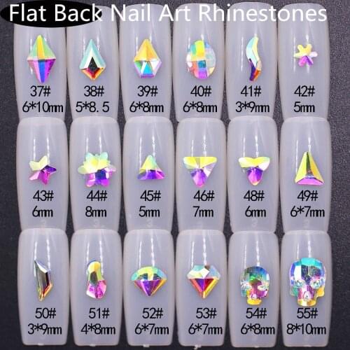10pcs Supper Shinny Crystal AB Flat Back Nail art stones For DIY Nail Design Beads 3D Sticker Nails art Decoration