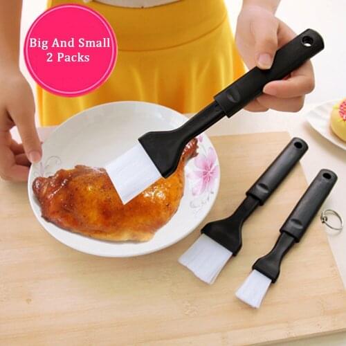 2pcs Kitchen Long Handle Baking Tool Barbecue Brush High Quality High Temperature Oil Brush Easy To Clean Cooking Brush