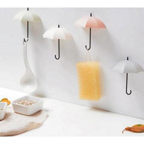 3pcs/set Key Hanger Creative Umbrella Shaped Rack Wall Hooks Home Decorative Holder for Kitchen Bathroom Accessories
