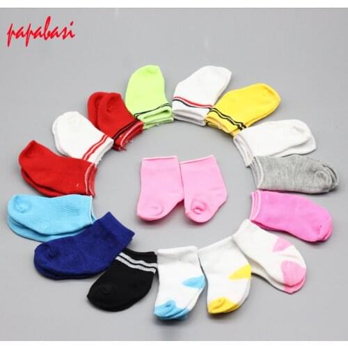 5Pair/lot Mini Sock Fit 43cm Baby 18 Inch Doll Clothes Accessories For Dolls Baby Best Christmas Gifts