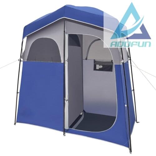 AddFun Portable Double Shower Changing Room Tent with Removable Bottom Outdoor Movable WC Privacy Shelter Tent High Quality