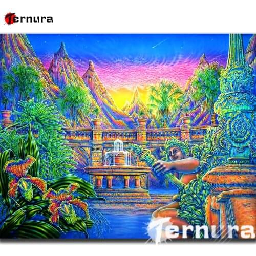 Fantasy Kingdom 5d diy diamond painting Mountain trees diamond mosaic cross stitch embroidery round square stones decor salon