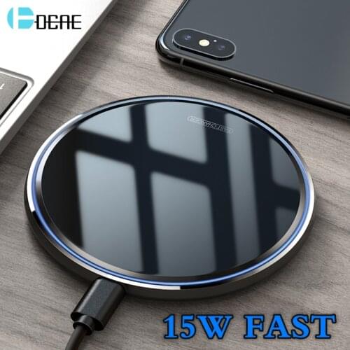 DCAE USB C Fast 15W Wireless Charger For Huawei P40 Pro Xiaomi Mi 10 Samsung S10 S20 Qi Quick Charge for iPhone 12 11 XS XR X 8