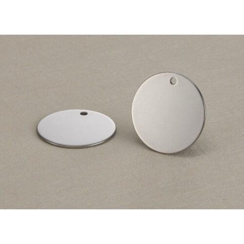 Stainless Steel Blank Glossy Pendant Charms 35mm DIY Accessories For Handmade Customized Jewelry Making Can add LOGO