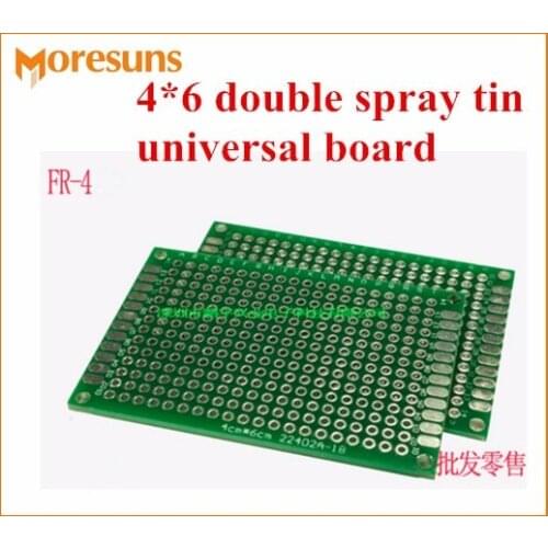 Fast Free Ship 100pcs 4*6 Double Spray Tin Universal Board,Universal Circuit Board Test Board Perforated Plate Double-sided PCB