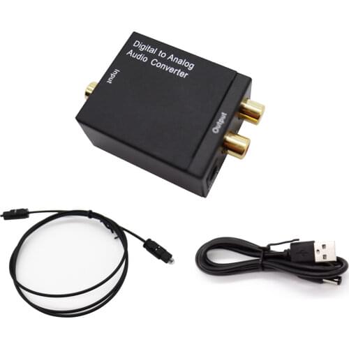 Digital To Analog Audio Converter 2RCA L/R Adapter 3.5mm Optical Fiber Coaxial Signal to Analog DAC Spdif Stereo Amplifier