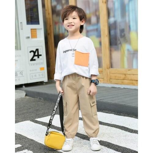 Children Cargo Pants Spring Autumn Kids Trousers 2021 Fashion New Style Boys Sports Pants Girls Clothes Toddler Girl Pants