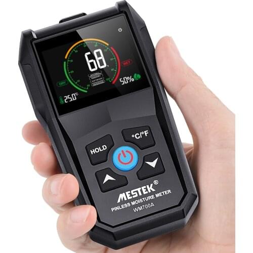 MESTEK Inductive Wood Timber Moisture Meter Hygrometer Digital Electrical Tester Measuring tool 4~80% Density electromanetic