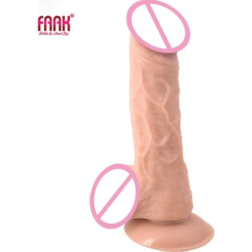 FAAK Discreet package realistic dildo suction cup skin color man fake penis sex products porn toys women masturbation sex shop