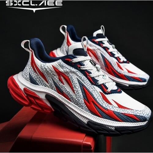 Sxclaee Men Daily Casual Shoes Comfortable Breathable Sweat-absorbent Mesh Lining Sneakers High-stretch Non-slip Sports Shoes 46