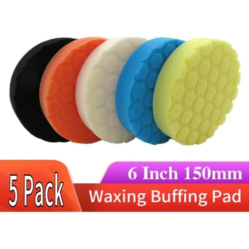 6 Inch 5pcs/Set Sponge Polishing Pad Waxing Buffing Pad Kit Car Washing Compound Auto Car Beauty Repair Polisher Tool