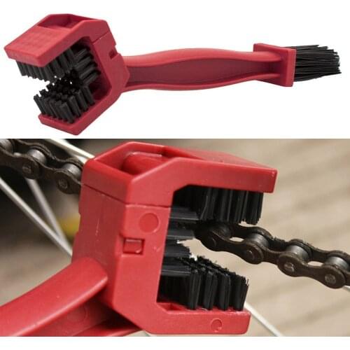 Bicycle Motorcycle Chain Cleaner Scrub Brush Red Biking Portable Bike Chain Freewheel Scrubber Dustproof Cycling Parts