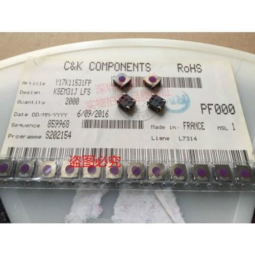 Original new 100% KSEM31J LFS 6.2*6.2*3.1 silica gel head for waterproof and dust-proof light touch switch