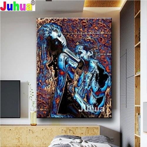 Full Round Diamond Inlaid Diamond Painting Abstract Sexy Couple Cross Stitch 5d Diy Diamond Embroidery Mosaic Rhinestone Decor