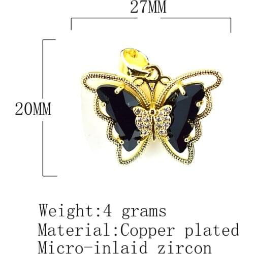 Hollow Butterfly Pendant Crystal Glass Butterfly Jewelry Pendant Butterfly Charm Bracelet Necklace Jewelry Supplies