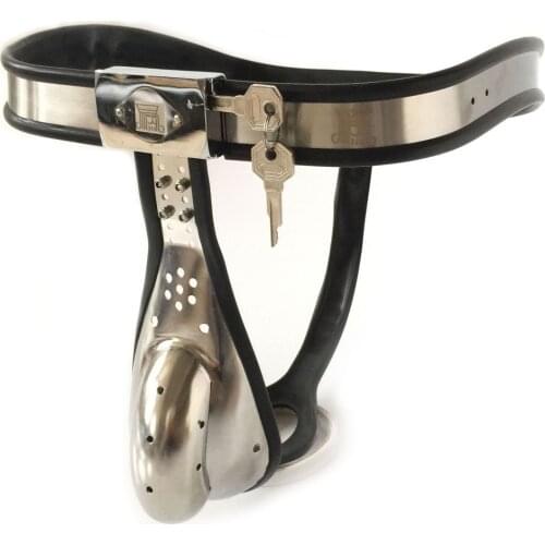 Arc Waist Chastity Belt Lock Pants Stainless Steel Metal Male Chastity Device Penis Cage Cbt BDSM Bondage Adult Sex Toys For Men