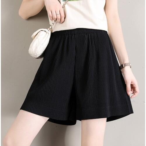 Plus size M-7XL Summer women candy color Bohemia Pleated shorts,Red White Fashion Korean streetwear wide leg short pants