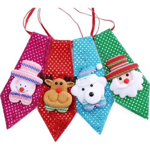 Adjustable Children Tie For Christmas Day Gift Santa Claus Little Bear Snowman Xmas Bow Ties Party Accessories