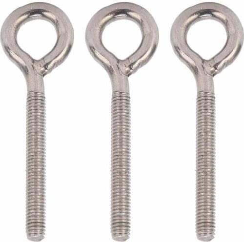 Threaded inserts thread repair insert kit set Lifting Eye Bolts 304 Stainless Steel Silver M6x73 Hooks Screws for Eye