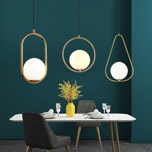 Nordic Chandelier Minimalist Art LED Chandeliers Hang Glass Ball Living Room Bedroom Restaurant Bar Home Deco Lighting Lustre