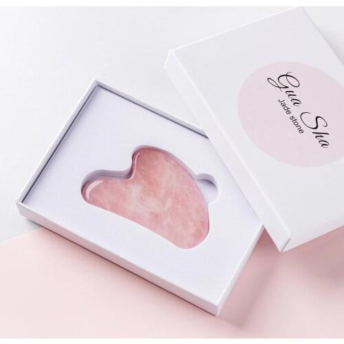 Natural Jade Guasha Scraping Massage Scraper Face Massage Roller Board Quartz Facial Eye Care Gua Sha Tool Face Lifting Massager