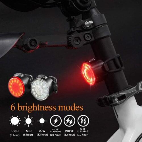 2 Pcs LED Bicycle Light Front and Rear 800LM Rechargeable Bike Light Set 650mah Lithium Battery 4 Mode Options Bike Accessories