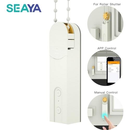 SEAYA Smart Motorized Chain Roller Blinds Shade Shutter Drive Motor Powered By Solar Panel and Charger Bluetooth APP Control