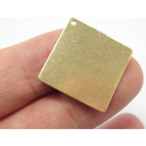Brass charms Earrings findings 27.5x0.6mm Square Raw brass pendant Geometric charms -10pcs R1358