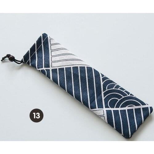 1000pcs Japanese Style Portable Tableware Storage Bag Canvas Drawstring Travel Carrying Case For Straw Cutlery Spoon SN1373