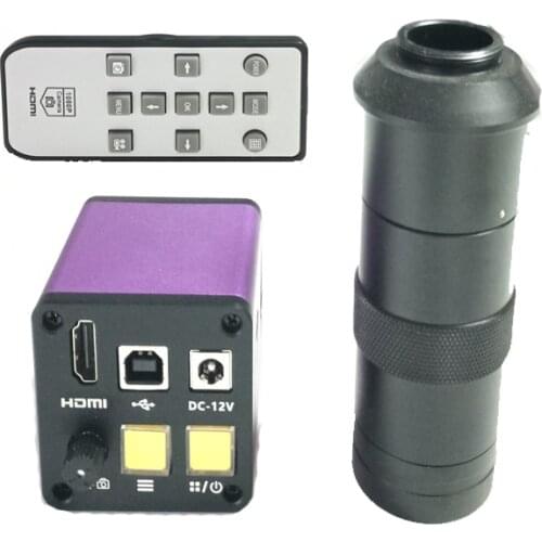 1080P 16MP HDMI Industrial Video USB Electronic Microscope Camera 8X-130X C-Mount lens glass for watch jewlery PCB phone repair