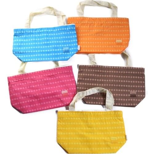 20PCS / LOT Foldable Shopping Bag Dot Multicolor Plain Cotton Tote Bag Folding Bag Environmental Package Reusable Tote