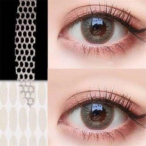 240pcs/Pack Gauze Mesh-Lace Invisible Double-fold Eyelid Sticker Transparent Invisible Self-adhesive Eyelid Tape Sticker