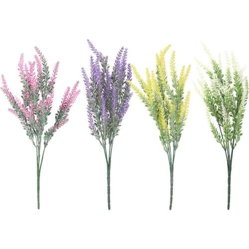 25 Heads Wedding Party Artificial Flowers Lavender Fake Bridal Bouquet Party Home Decorations Artificial Flowers