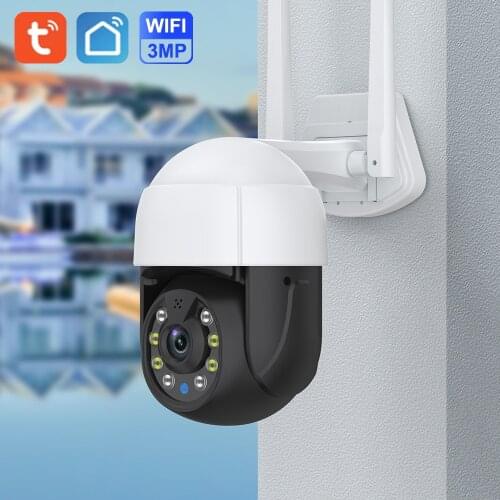 3MP IP Camera Wifi Surveillance Camera Outdoor Night Vision Two Way Audio 4X Digital Zoom Home Security Camera Tuya Smart Life