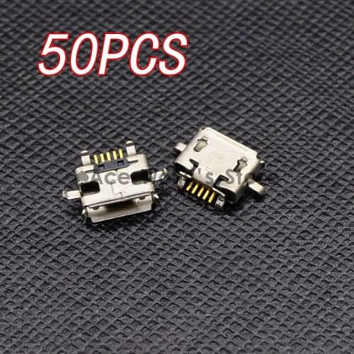 50pcs Micro USB 5pin B type Female Connector 4 Fixed feet For Mobile Phone Micro USB 5 pin Charging Socket