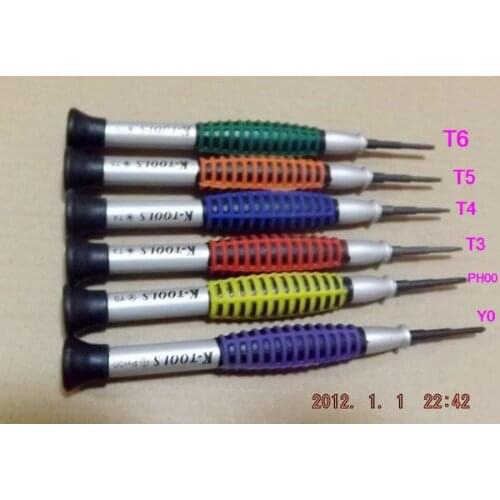 6pcs Cr-V steel bits phone repair precision screwdrivers torx set multi-purpose tool T3,T4,T5,T6,PH00,Y0 NO.893 freeship